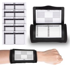 Lebared Football Wristbands with 5 Playbook Cards, Clear PVC Windows Wristban...
