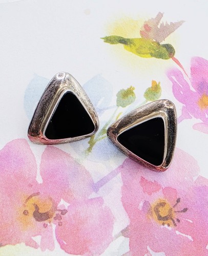 Schmuck gemarkt Cid (Clyde Duneier) Sterling 925 Silber Onyx Ohrstecker Ohrringe - Bild 1 von 6