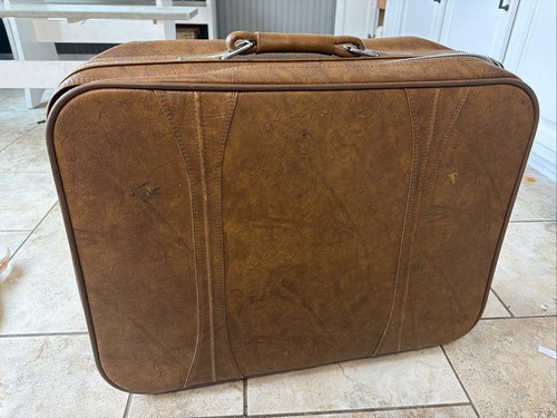 luggage Triumph American Tourister Soft Case Faux Brown Leather 1975 Used
