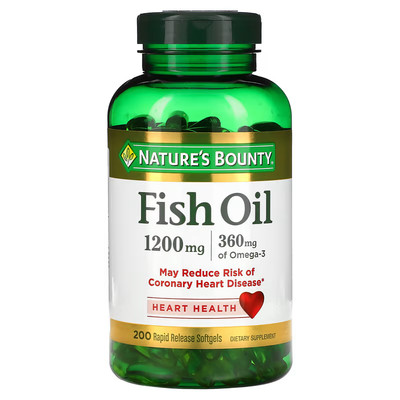 Nature's Bounty, Fischöl, 1.200 mg, 200 schnell freisetzende Weichkapseln, Ablaufdatum: 06/2027