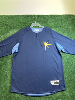 TAMPA BAY RAYS  On Field 3/4 Sleeves Bathing Practice Men Jersey XL MAJESTIC