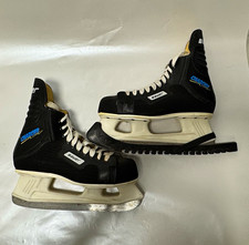 Bauer Charger Senior Ice Hockey Skates Size 8 Black/White Lace-Up Pair