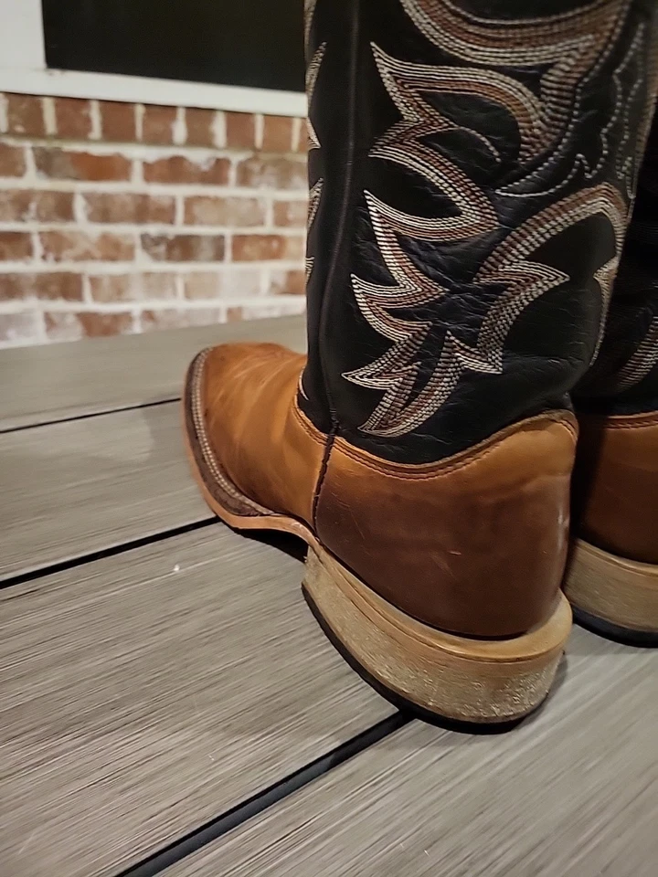 Justin Hombres 9D Caddo BENT RAIL Western PUNTERA CUADRADA Bota Cobre MARRÓN BR740 Foto 4 de 4