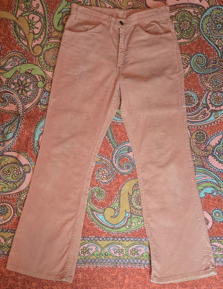 Pantalones de Colección Años 70 Levi’s 646 Rosa Pana Acampanados Campana 32x31 Garra EE. UU. Foto 2 de 4