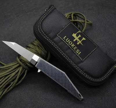 LUOKESI 8.1'' Folding Knife, M390 Powder Steel Blade, Carbonfiber Handle