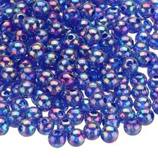 1000pcs Acrylic Round Beads AB Colors 6mm Loose Craft Beads Dark Blue AB