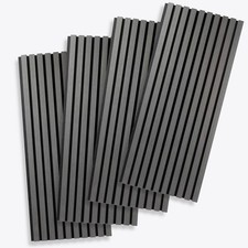 PROVISTON 4er SET Akustik Paneele 1200 x 600 x 21 mm Eiche dunkel Holz Lameelen