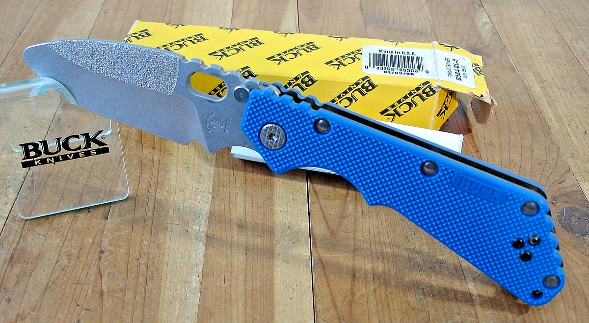 RARE NIB BUCK KNIFE 884 STRIDER TARANI TRAINER 420HC BLADE BLUE