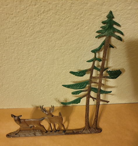 Deer Buck Doe 13inx12inx3/4in Painted Metal Cabin Mancave Garden Mailbox Mantel - Picture 2 of 4