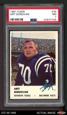 1961 Fleer #39 Art Donovan Colts HOF Boston College / Notre Dame PSA 7 - NM