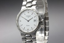  Near MINT Longines Conquest L1.614.4 34mm White Dial Date Quartz Men's Watch