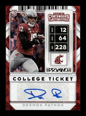 2020 Panini Contenders #131 Dezmon Patmon Cracked Ice /23 ROOKIE RC AUTO