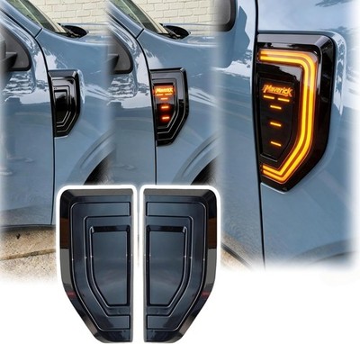 LED Side Marker Lights for 2022-2025 Ford Maverick - Smoked Black DRL with Ma...