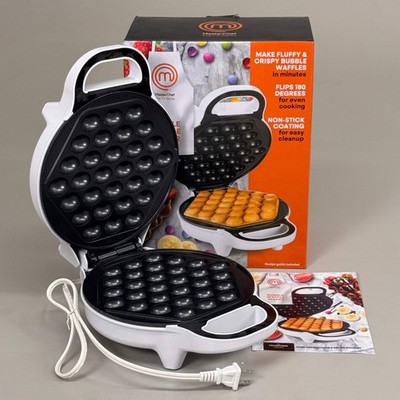 MASTER CHEF Bubble Waffle Maker Non-Stick Coating 12'' x 9.5'' White MTF-BWW-696