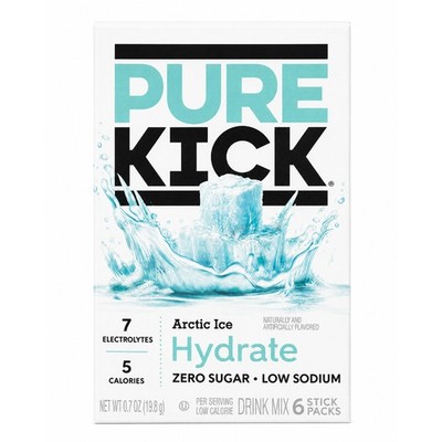 12x Pure Kick Hydrate Arctic Ice Drink Mix Water Enhancer Beverage Bulk New 6ct