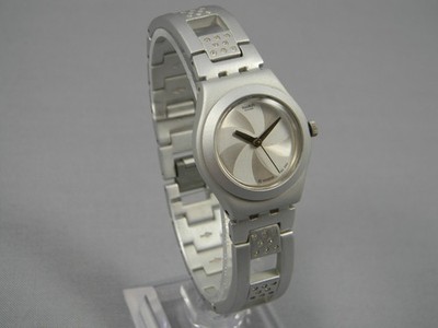 Swatch Irony Aluminum Watch Women Silver 25mm Gemed Clasp