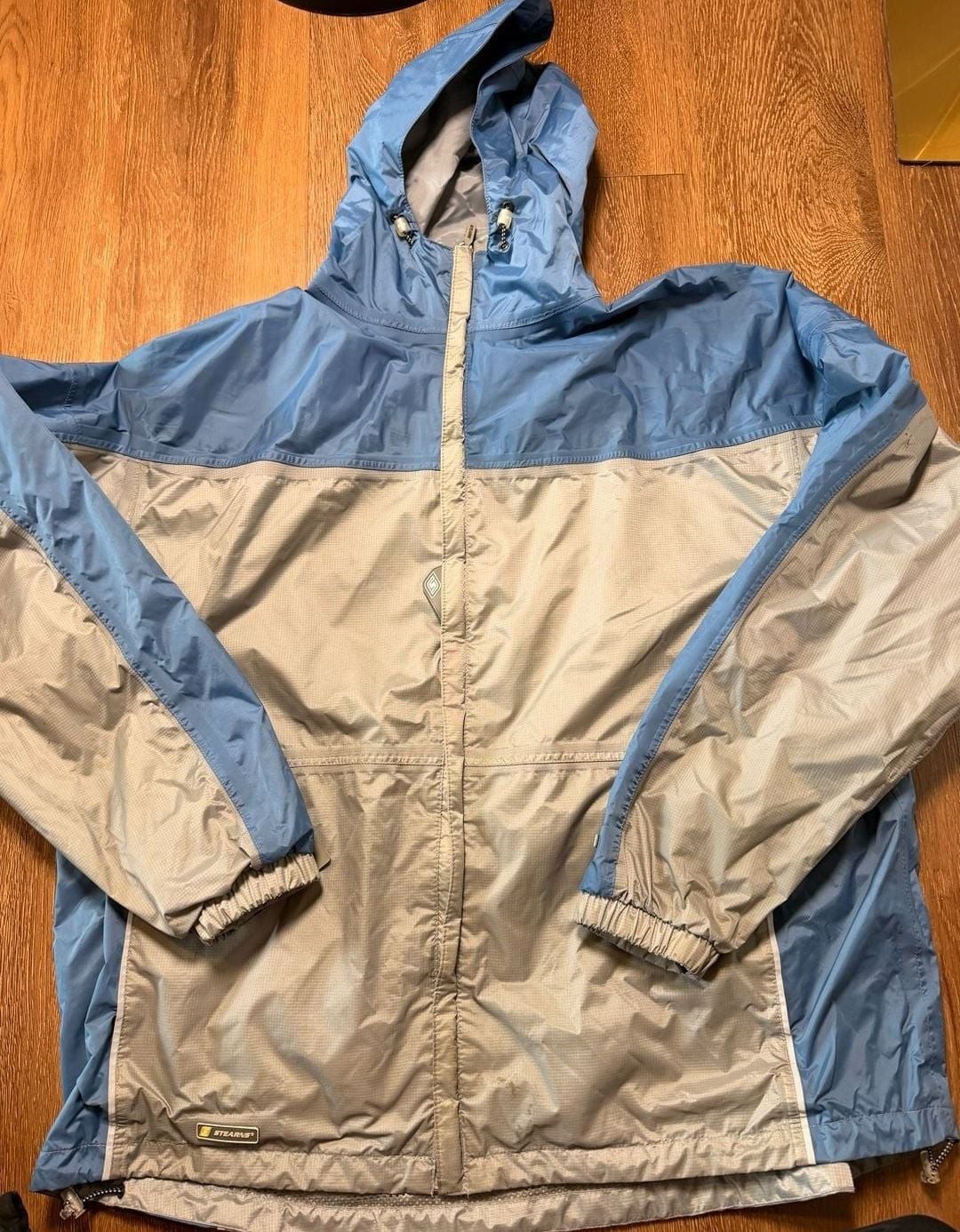 Stearns Dry Wear Rain Jacket Size XX-Large Blue Grey Hooded Windbreaker - second product detail image