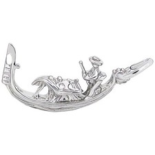 Gondola Boat Charm - Metal - Sterling Silver