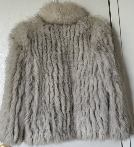 Abrigo vintage Saga Fox para mujer forrado de piel de zorro azul talla S - Imagen 3 de 17
