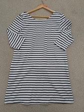 Hush UK Black and White Striped Tunic Dress Size L/XL Relaxed Fit Casual