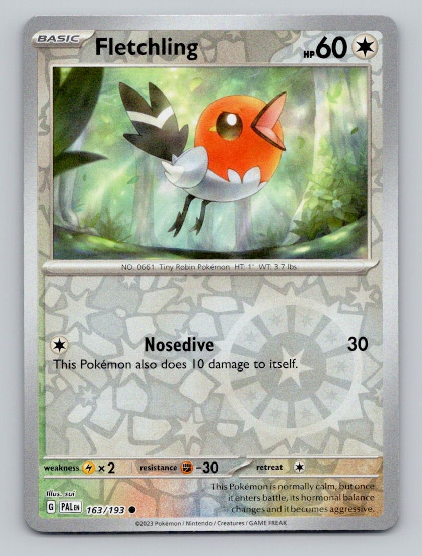 Fletchling 163/193 Common Paldea Evolved Pokemon Reverse Holo Near Mint