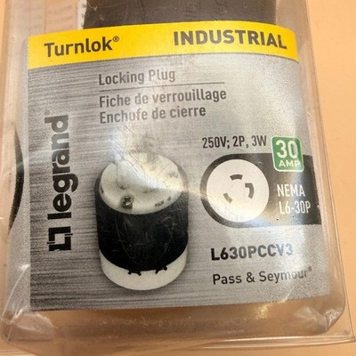 Legrand Pass & Seymour Turnlok Industrial Spec Grade Locking Plug, 30A L630PCCV3