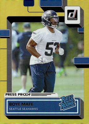 2022 Panini Donruss Boye Mafe #368 Press Proof Premium RC Seattle Seahawks