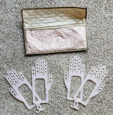 Vtg 1950's HandiForm Glove Drying Hangers - 2 pair sets with fabric pouch - EUC