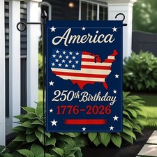 2D Flat Banner, American 250th Anniversary Decoration Background Garden Flag