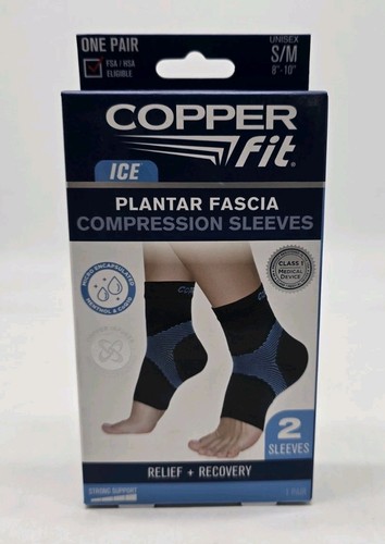 Copper Fit Menthol Infused Plantar Fascia Compression Sleeves S / M New in Box - Picture 2 of 6