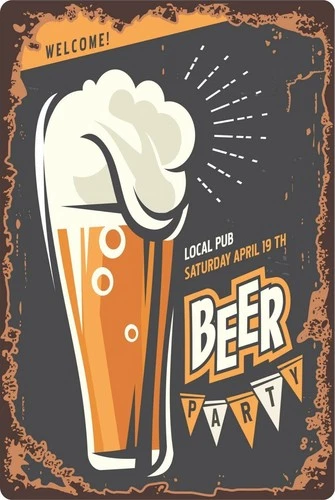 Retro Vintage Classic Man Cave Garage Old Sign Beer Self Adhesive Vinyl Sticker