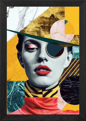 Geometrische Collage Chic gerahmtes Wandbild Poster Leinwanddruck Bild