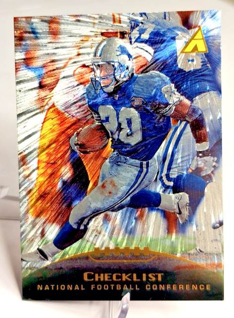 1995 Pinnacle Trophy Collection Barry Sanders Dufex NFC Checklist Holofoil #249
