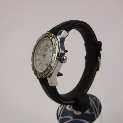 Vintage Rotary Chronospeed Women\'s Inlayed Mother Of Pearl & Crystal Bezel Watch ROTARY LS03444/41 LADIES CHRONOSPEED MOTHER OF PEARL PINK  main image 3