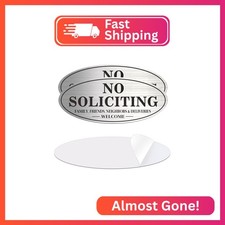 No Soliciting Sign for House, 2 Pack No Soliciting Sign for Front Door