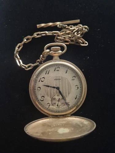 Antique 1923 Elgin Pocket Watch – Wadsworth Gold-Filled Case–Grade 315–Working
