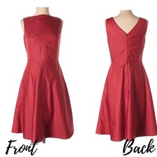 Isaac Mizrahi X Target Red Boatneck Dress Striped Pockets Knee Length 4