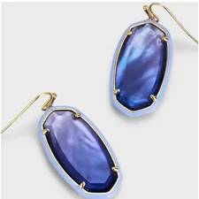 Kendra Scott Elle enamel purple ombré drop earrings NWT $75