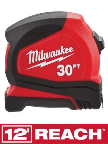 Milwaukee 30 ft Compact Tape Measure with Fractional Scale 48-22-6630 - Picture 1 of 4