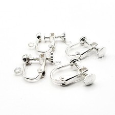 Screw Back Clip-On Earring Findings 4pcs Round Head DIY Non-Pierced Jewelry