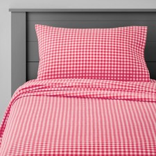 Pillowfort Twin Gingham Kids' Cotton Sheet Set