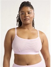 JOYSPUN Women s Mesh Bralette Pull-Over Bra Unlined Sheer Lilac Glaze Medium