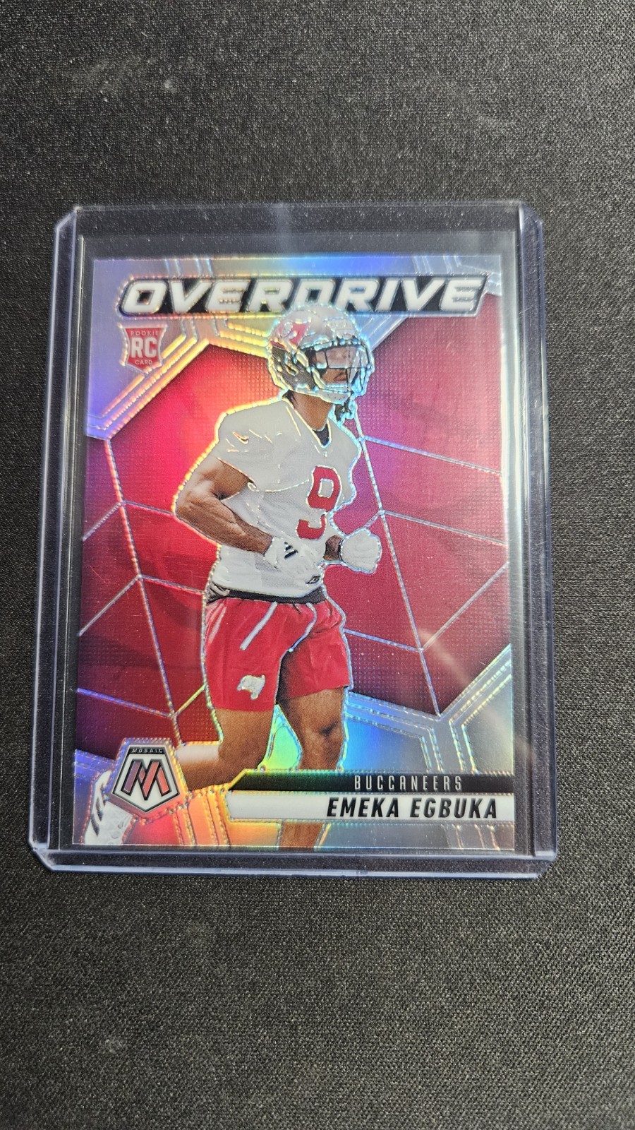 2025 Panini Mosaic Emeka Egbuka Overdrive Silver Prizm (RC) Buccaneers