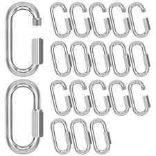 M8 Quick Links 20-Pack, 5/16" Heavy Duty Chain Connectors 1200LB Carabiners