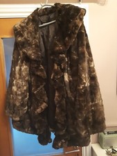 Dennis Basso Fabulous Faux Fur Coat With Frilled Edge Size 3xl