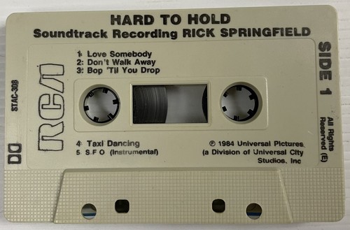 Rick Springfield Hard To Hold Soundtrack Music Cassette Tape STAC 308 1984 OG - Picture 15 of 24