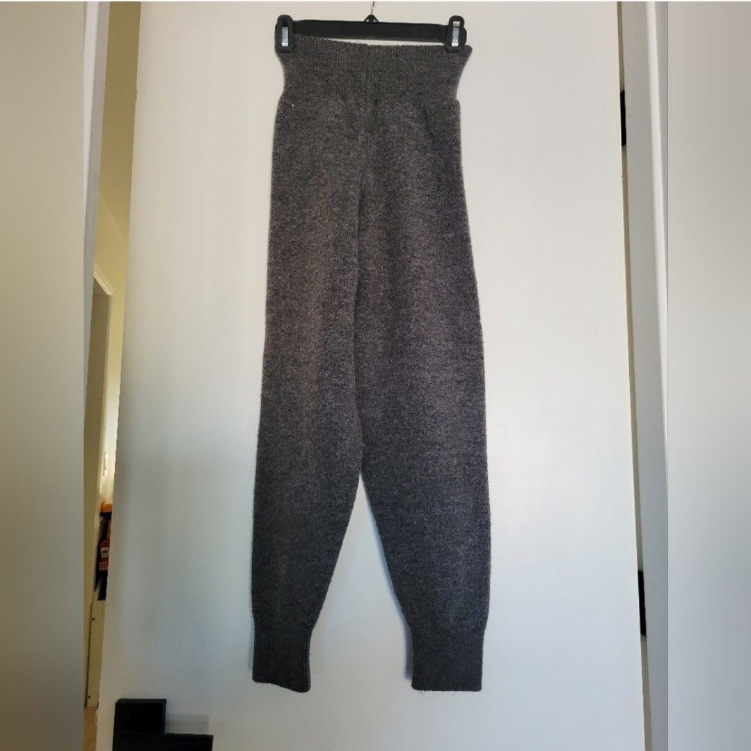Zara Woman Charcoal Grey Knit High Waisted Jogger Pants Size