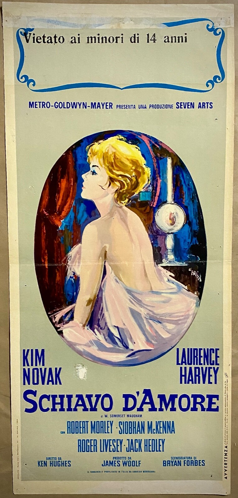 Locandina originale film Schiavo d'amore (1964) - Regia di Bryan Forbes, Henry Hathaway, Ken Hughes