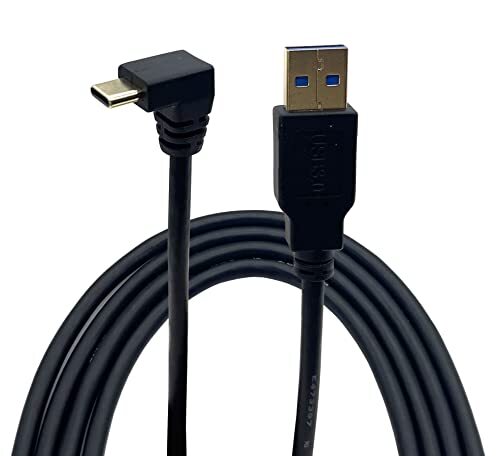 90 Degree USB C to USB A 3.1 Fast Charging Cable Up Down Angle-image