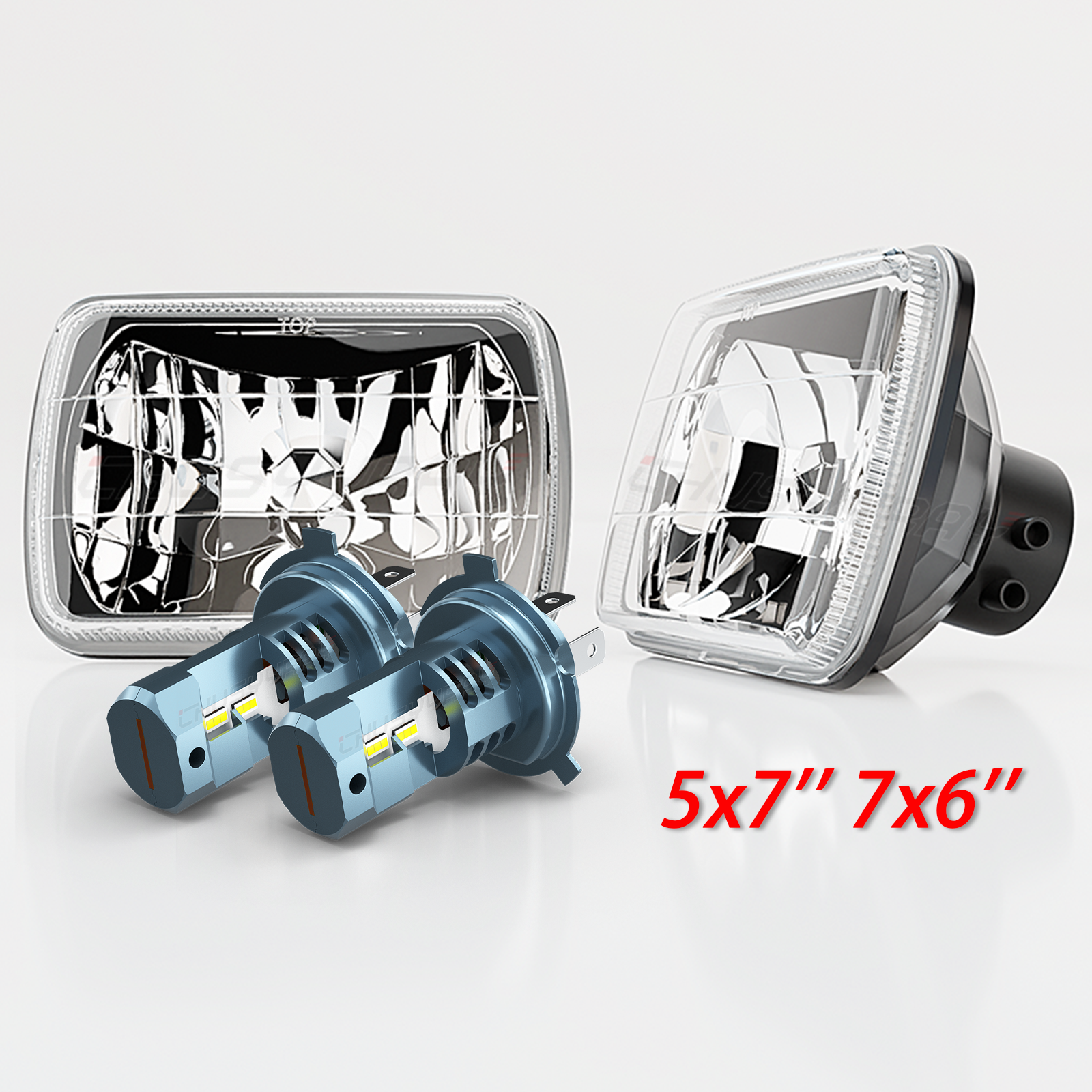 2PCS 5x7 7x6 LED Headlights Hi/Lo Beam for Toyota Pickup Tacoma 1982-1997